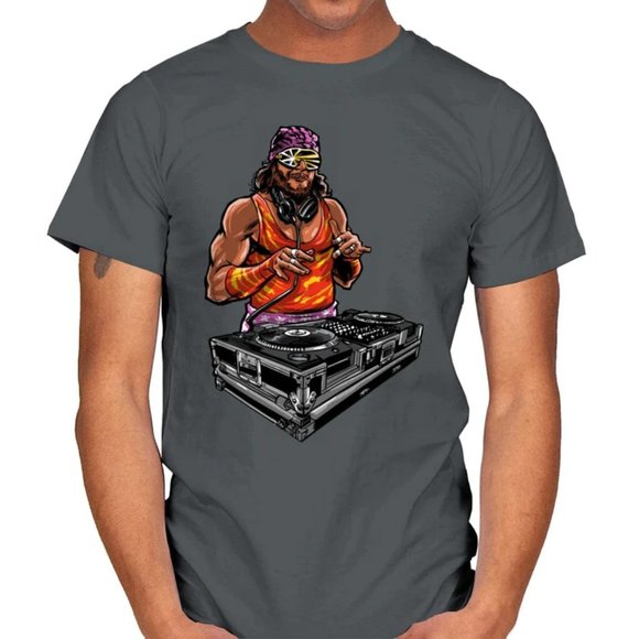 Gildan "DJ Macho Man" Unisex T-Shirt / Gray M-2XL - Picture 1 of 2